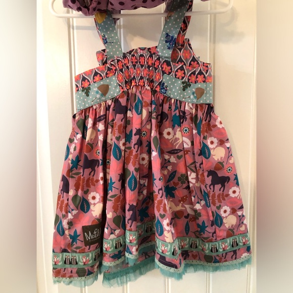 NEW Matilda Jane unicorn pinafore style dress sz 18-24 mo with bloomers - Picture 2 of 4